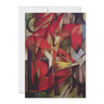 Foxes by Franz Marc, Vintage Expressionism Invitations