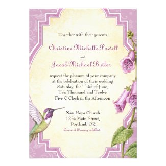 Foxglove Hummingbird - Wedding Invitation