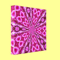 Foxglove Kaleidoscope #2 Wrapped Canvas Print canvas prints