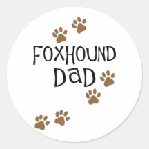 Foxhound Dad Round Sticker