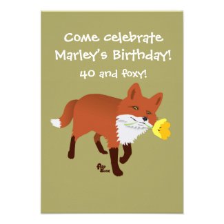 Foxy Birthday Invitation