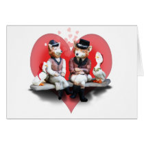 Foxy Couple (surprise inside!) Greeting Cards