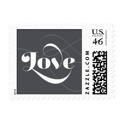 Foxy - Love - Gray Postage Stamps
