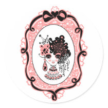 foxy lulu black-pink stickers by FoxyLulu foxy lulu black-pink stickers