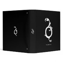 FOXY MONOGRAM  LETTER O BLACK 3 RING BINDERS
