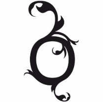 FOXY MONOGRAM  LETTER O BLACK PHOTO CUT OUT