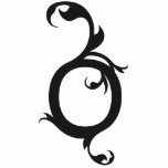 FOXY MONOGRAM  LETTER O BLACK PHOTO CUT OUT
