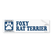 Foxy Rat Terrier Blue bumper stickers