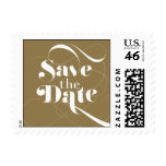 Foxy - Save the Date - Gold Postage Stamp