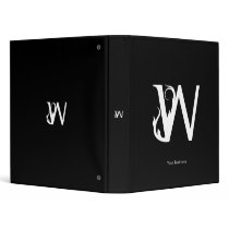 FOXY W MONOGRAM BLACK VINYL BINDER