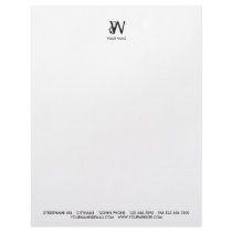 FOXY W MONOGRAM BLACK LETTERHEAD DESIGN