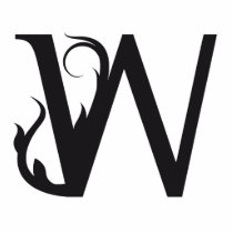 FOXY W MONOGRAM BLACK ACRYLIC CUT OUTS