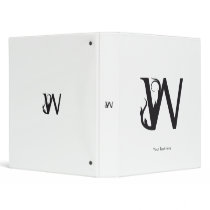 FOXY W MONOGRAM WHITE 3 RING BINDER
