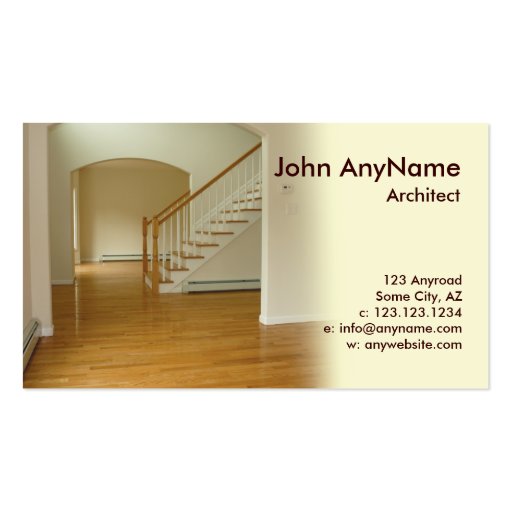 foyer in new construction home business card templates