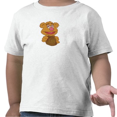 Fozzie Bear Holding Disney t-shirts