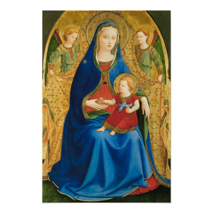Fra Angelico Virgin with pomegranate CC0845 Perfect Poster