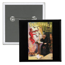 Fra Diavolo ~ The Great Magician Vintage Magic Act Pinback Buttons