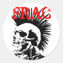 frac skull round sticker