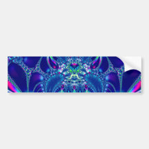 Fractal #1: Blue Elegance Bumper Stickers
