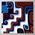 Fractal Art Courtyard in Snow posters