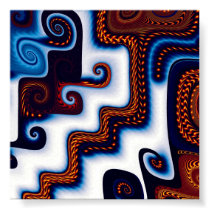 Fractal Art Courtyard in Snow Posters