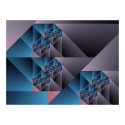 Fractal Art Cubist Fractal One Blue Grey and Pink posters