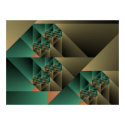 Fractal Art Cubist Fractal One Green and Caqui posters
