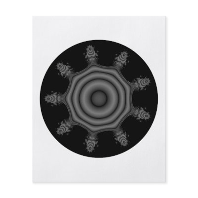 Fractal art in Black and Gray. Flyer by PsyborgAli