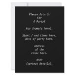 Fractal art in Black and Gray. Invite