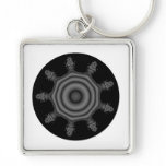 Fractal art in Black and Gray. Key Chains