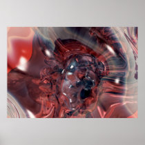 Fractal Art Man Screaming Print