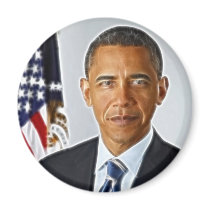 Fractal Art, Official Portrait Barack Obama magnets by beverlytazangel Fractal Art, Official Portrait Barack Obama magnets