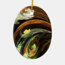 Fractal - Autumn Leaves Swirling Wind Christmas Ornaments