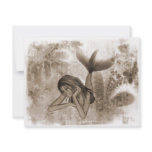 Fractal Background 3D Mermaid Brown Personalized Invitations