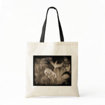 Fractal Background 3D Mermaid Brown Negative Tote Bag