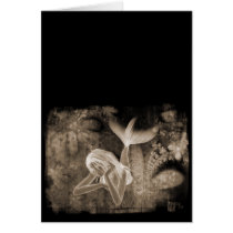 Fractal Background 3D Mermaid Brown Negative Cards