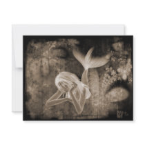 Fractal Background 3D Mermaid Brown Negative invitations