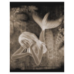 Fractal Background 3D Mermaid Brown Negative Letterhead Template