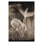 Fractal Background 3D Mermaid Brown Negative Stationery Design