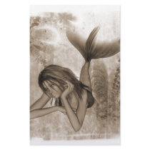 Fractal Background 3D Mermaid Brown stationery