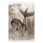 Fractal Background 3D Mermaid Brown Stationery Design