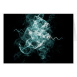 fractal blended blue greeting card