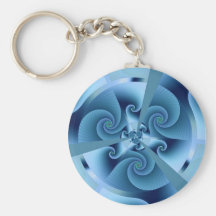 Fractal Blue Accordion Key Chains