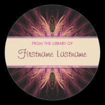 Fractal Bookplate : Pink & Orange Sticker
