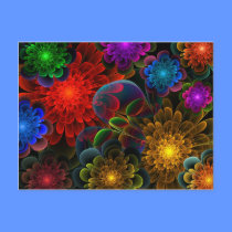Fractal Bouquet postcards