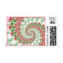 Fractal Christmas Postage Stamps