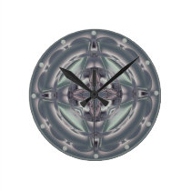 Fractal Compass Look Gray Clock wall clocks