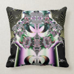 Fractal: Crown and Jeweled Lotus Flower Pillow pillows