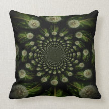 Fractal Dandelion Throw Pillows