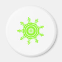 Fractal de la explosión de la cal. Verde y blanco Imán